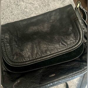 Fossil Black Leather Women's Bag